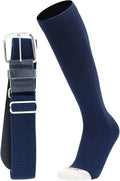 MadSportsStuff Softball or Baseball Socks and Belt Combo - Youth and Adult Sizes Boys and Girls Men and Women