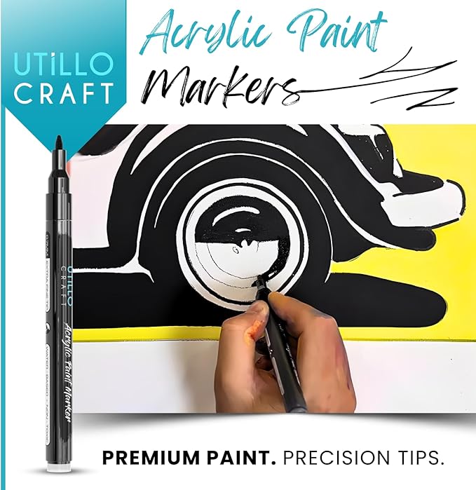 White+Black Paint Pen Extra Fine Tip Made in Japan | Bold Color+100% Coverage | - Image 4