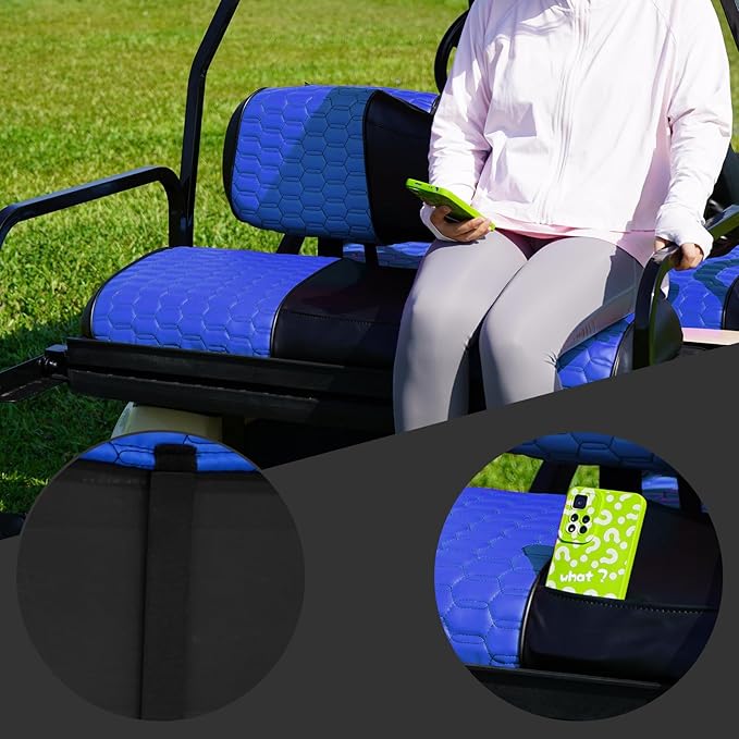 Golf Cart Seat Covers for EZGO TXT Club Car DS Gas or Electric OEM Regular Seat Cushion, No Staple, Golf Cart Vinyl Replacement Seat Cover