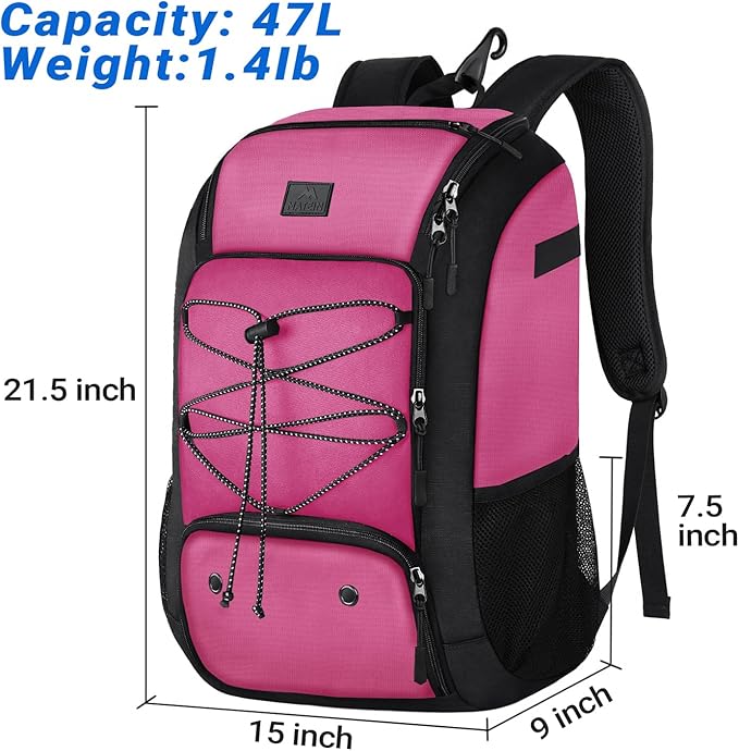MATEIN Baseball Backpack, Softball Bat Bag with Shoes Compartment for Youth, Boys and Adult, Lightweight Baseball Bag with Fence Hook Hold TBall Bat, Batting Mitten, Helmet, Caps, Teeball Gear