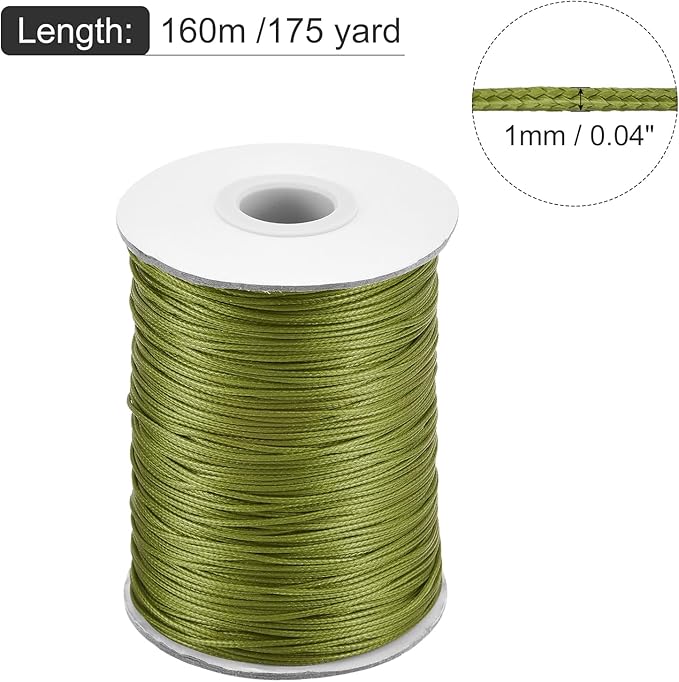 MECCANIXITY Waxed Cord 1mm Waxed Polyester Cord 175 Yard Wax String - Image 2