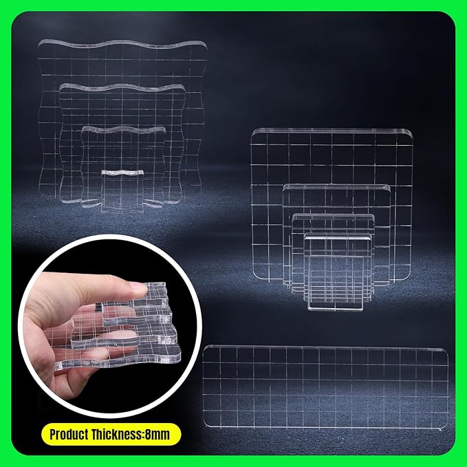 10Pcs Clear Acrylic Stamp Blocks Set, Acrylic Stamping Blocks Tools Clear Stamps - Image 3