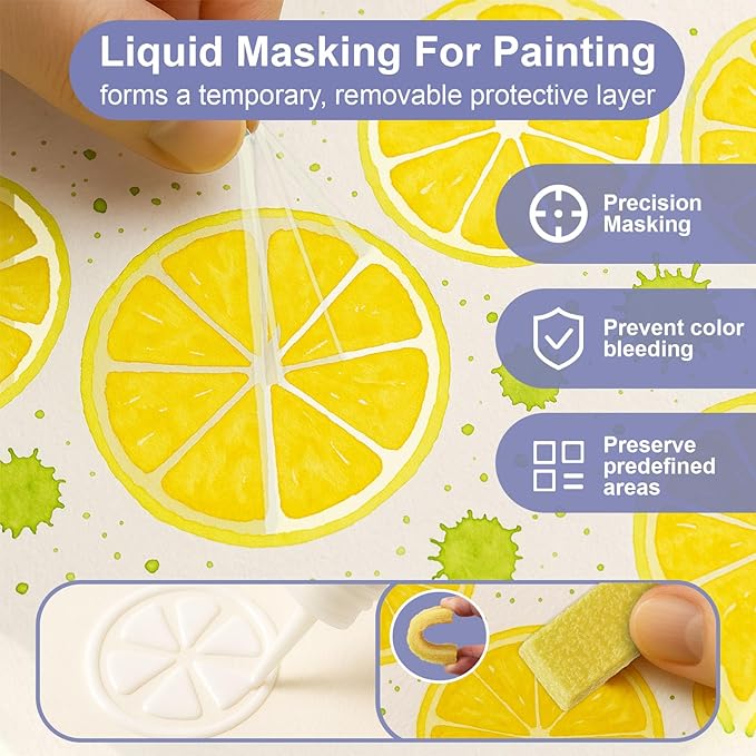 120ml Masking Fluid for Watercolor Painting, Art Watercolor Masking Fluid - Image 2