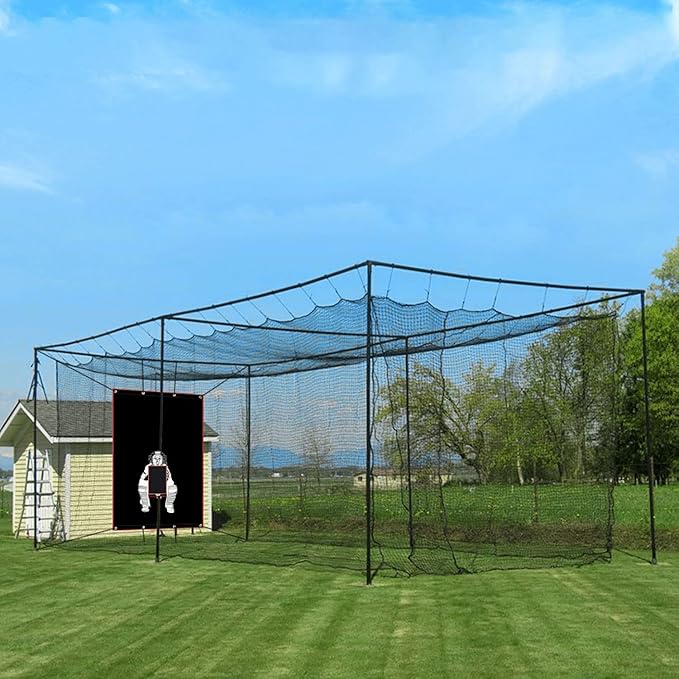 Batting Cage Backstop with Strike Zone Heavy Duty PVC Coated Oxford Fabric Vinyl Baseball Backstops with Catcher Softball Pitcher Training Equipment Aid