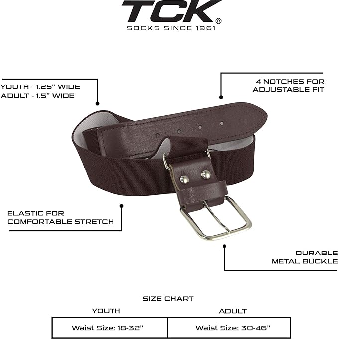 TCK Softball Baseball Belt Youth and Adult Sizes