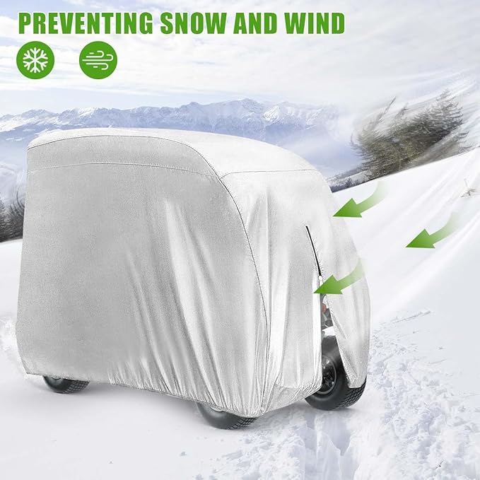 KISEER 4 Passenger 420D Waterproof Golf Cart Cover fits EZ GO Club Car Yamaha, Sunproof Dustproof