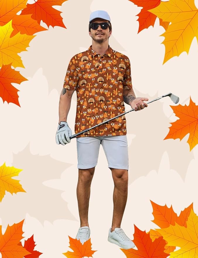 Mens Golf Shirts Golf Polo Shirts for Men Short Sleeve Polo Shirts Golf Gifts