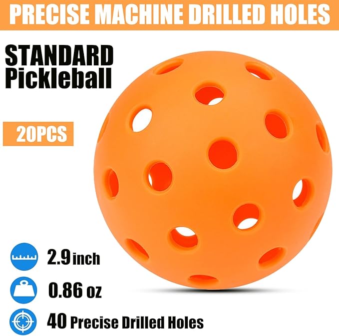 Magicorange Pickleball Balls, 20 Pack USAPA Approved Outdoor Pickleballs - Image 2