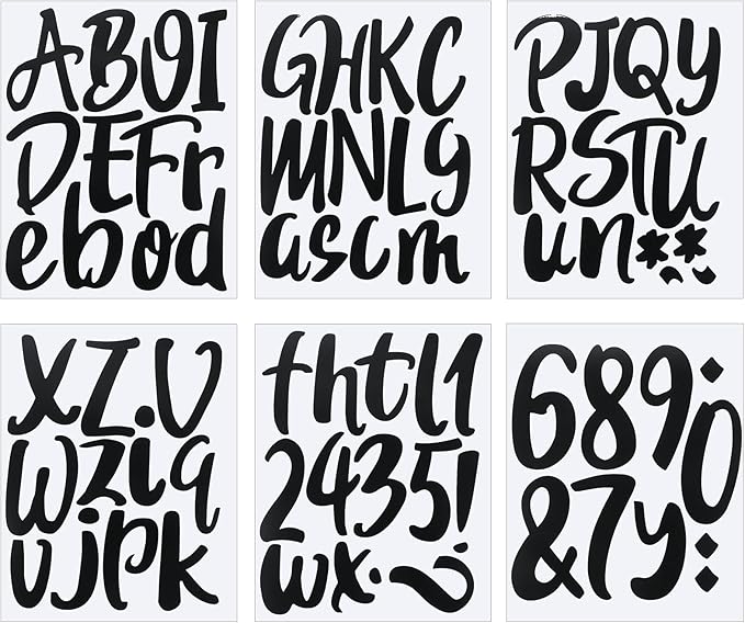 Outus 576 Pieces 8 Sheets Letters Stickers Self Adhesive Vinyl Letter Alphabet by Outus