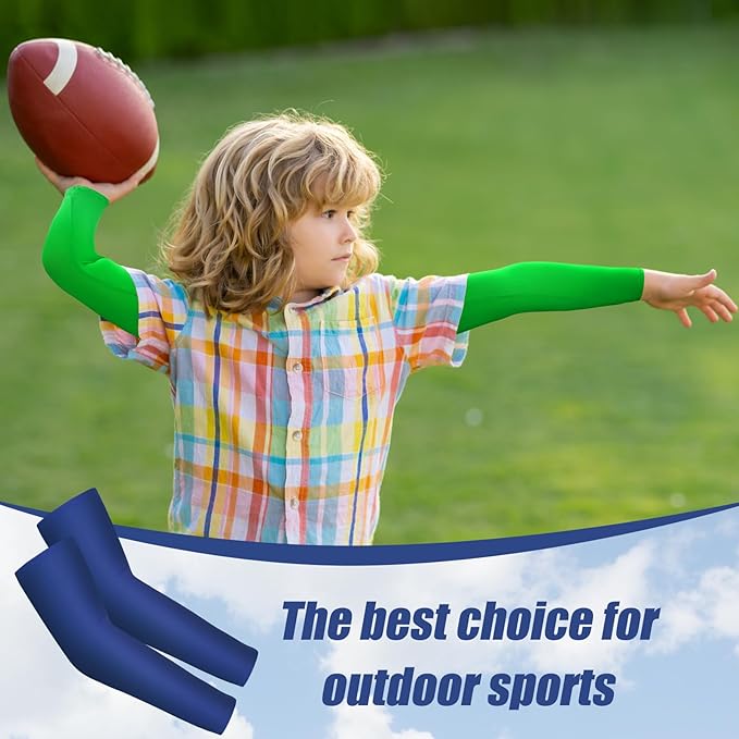 Mepase 14 Pairs Arm Sleeves for Kids UV Sun Protection Cooling Arm Compression Cover Boys Baseball Football Basketball Sport
