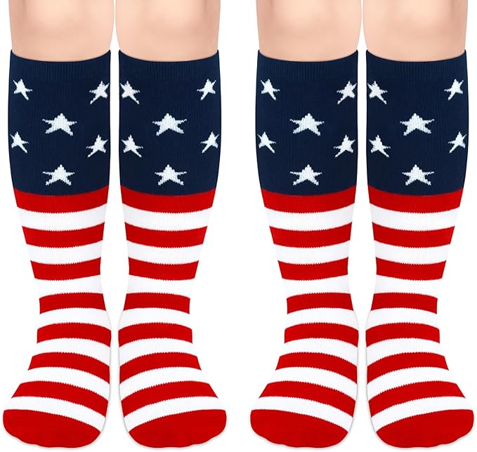 Sarfel Kids Soccer Socks Toddler Soccer Socks Girls Boys Soccer Socks Kids Tube Socks with Stripes Toddler Knee High Socks