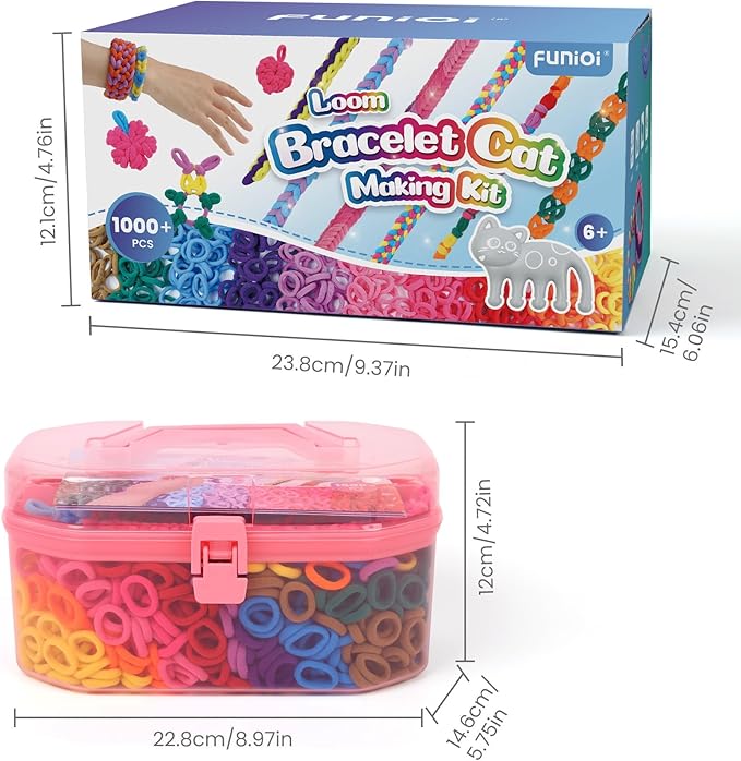 FUNiOi Kids Art and Craft Kit, Rubber Band Bracelet Make Toy, Cat Weaving Comb - Image 9