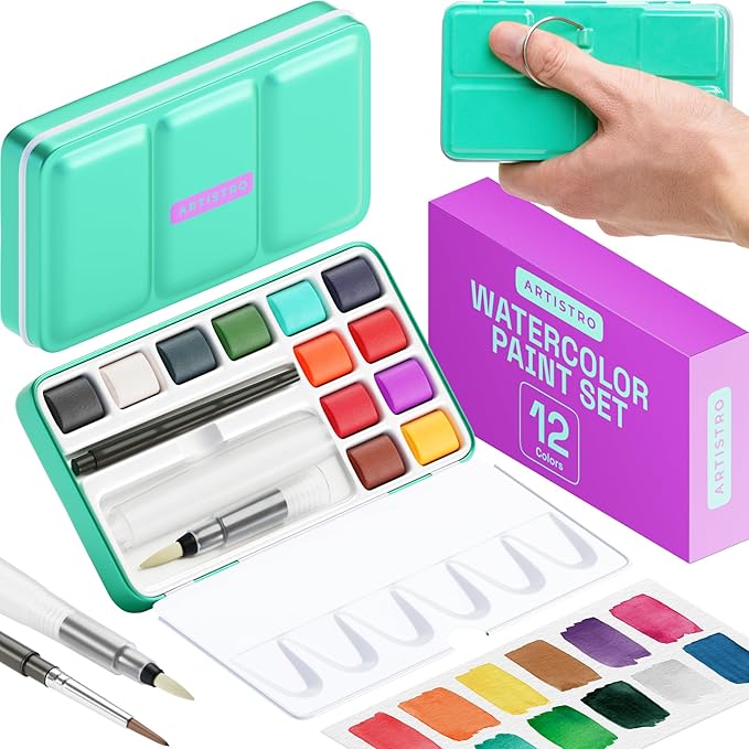 ARTISTRO Watercolor Paint Set in 12 Colors by ARTISTRO