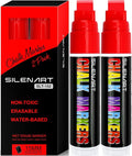 SILENART Thick Chalk Markers Red - 15mm Jumbo Tip Car Marker - Wide Window by SILENART-THEARTOFSILENCE