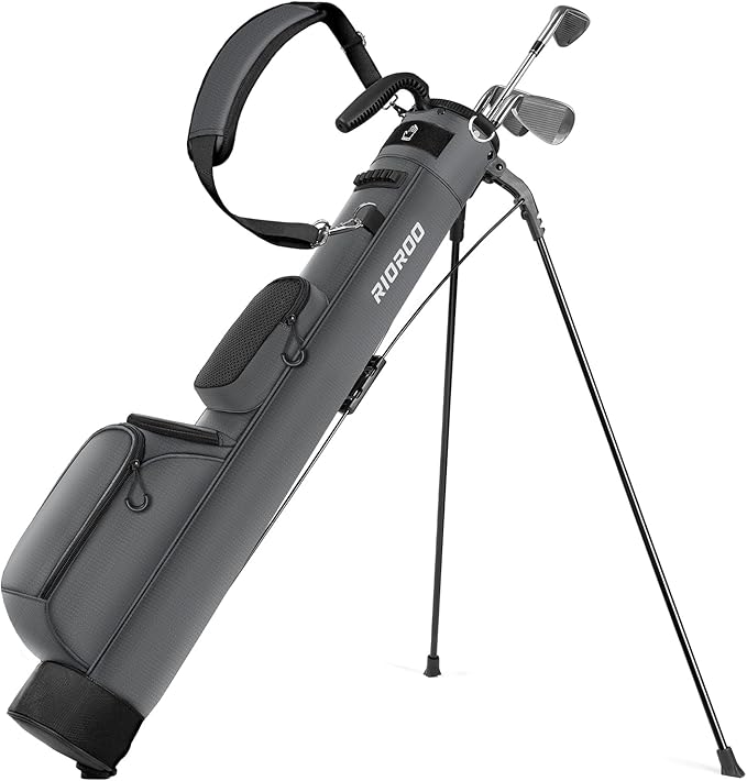 Golf Stand Bag, Lightweight Par 3 Golf Bag Holds Up to 7 Clubs with Two Way Dividers Cooler Pocket Shoulder Strap and Multiple Storage Pockets for Men and Women