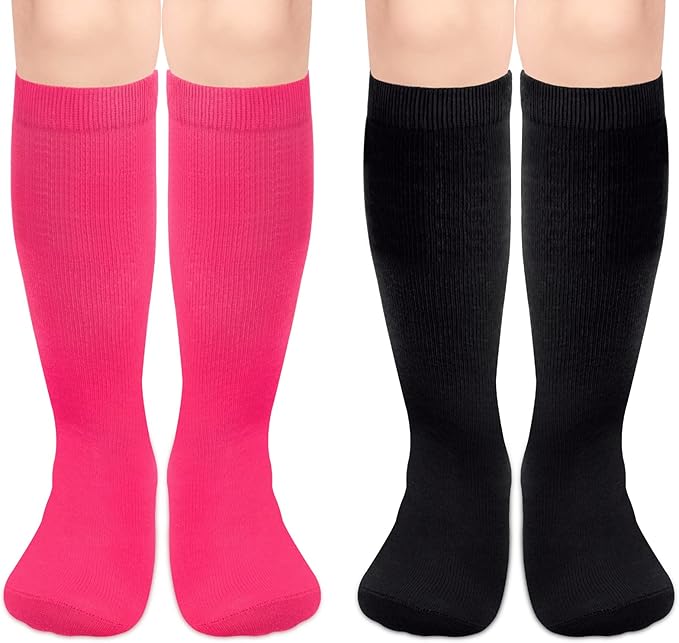 Sarfel Kids Soccer Socks Toddler Soccer Socks Girls Boys Soccer Socks Kids Tube Socks with Stripes Toddler Knee High Socks