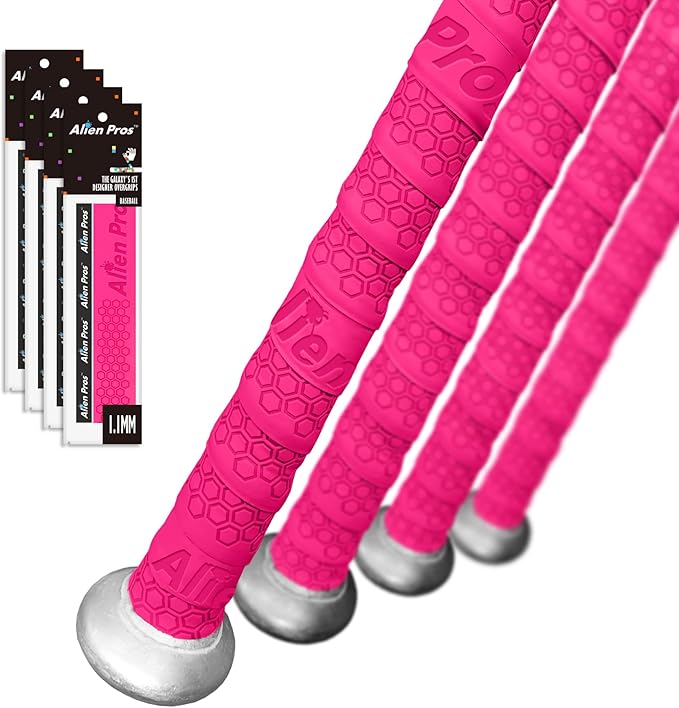 ALIEN PROS Bat Grip Tape for Baseball (2 Grips/4 Grips) – 1.1 mm Precut and Pro Feel Bat Tape – Replacement for Old Baseball bat Grip – Wrap Your Bat for an Epic Home Run (2 Grips/4 Grips)