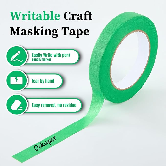 Premium Green Masking Tape, Painters Tape, DIY Paper Arts & Crafts, Spraying - Image 7