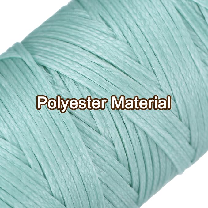 uxcell Leather Sewing Waxed Thread, 55 Yards / 50m 0.8mm 150D Flat Polyester - Image 3