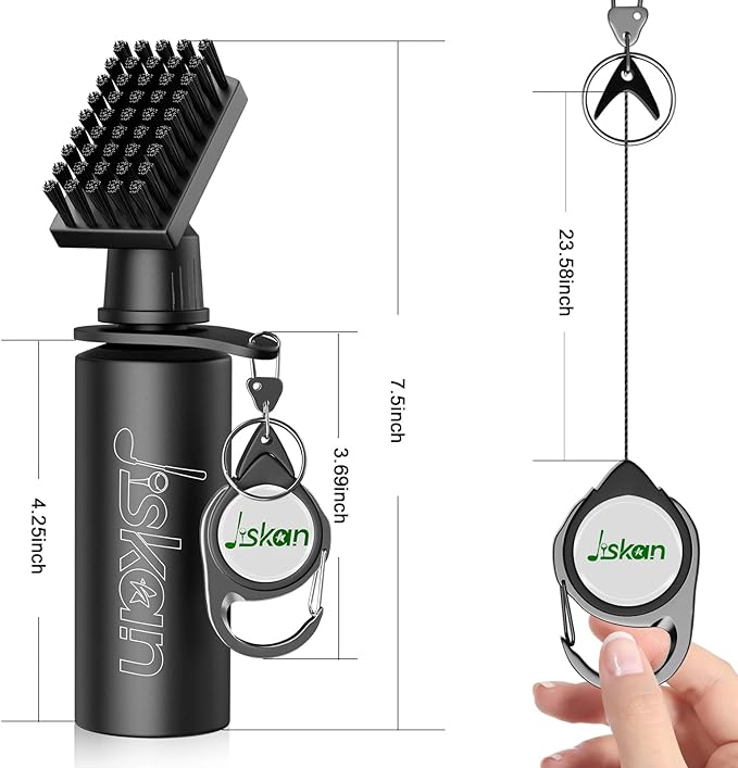 Pro Golf Cleaning Kit with Golf Club Cleaner Brush, Grip Cleaner, Club Polish, Towel, Club Groove Sharpener Tool and Portable Case, Essentials Golf Accessories for Men Golf Gifts for Golfers