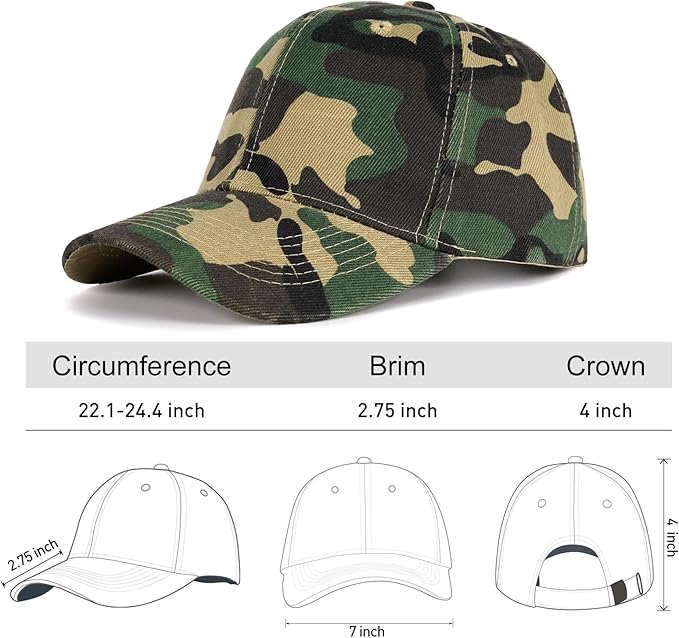 Edoneery Men Women Baseball Cap-Low Profile Adjustable Washed Cotton Golf Dad Hat