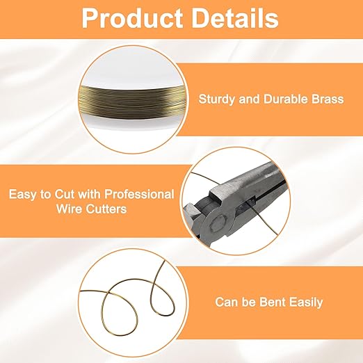 HARFINGTON 82ft Jewelry Wire, 32 Gauge Brass Craft Soft Metal Tarnish Resistant - Image 3