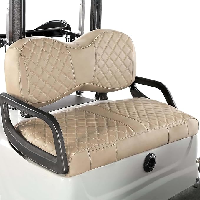 Golf Cart Seat Covers Fit Yamaha Drive G29 2007-2016 Vinyl Leather Front Seat Cover for OEM Ordinary Cushion No Nail Gun Easy to Install & Clean Vinyl Leather Seat Cushion Covers Beige
