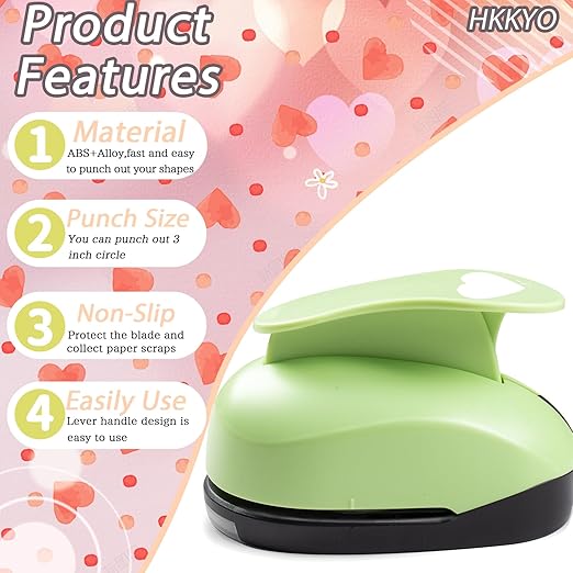 Heart Hole Punch, 3 inch Heart Punch, Hearts Punches - Image 4