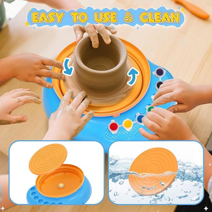 Pottery Wheel for Kids– Complete DIY Pottery Painting Kit for Ages 8-12 - Image 4