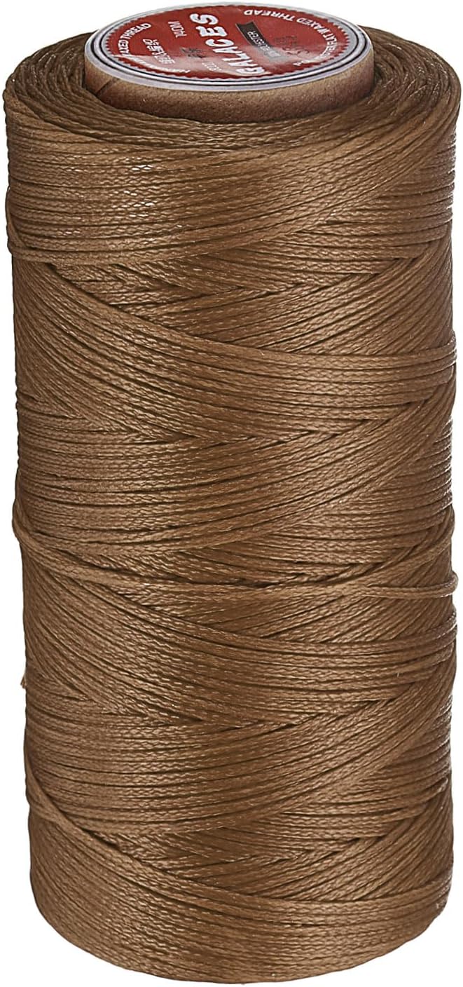 uxcell Flat Leather Sewing Waxed Thread, 140m / 153 Yards Polyester Wax String by uxcell