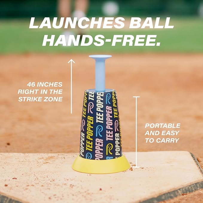 Bandit Sports Coach RAC Tee Popper, Durable Nylon Strength for Long-Lasting Hitting, Batting Tee, Baseball Training for Practicing Hitting Without a Pitcher (Ball not Included)
