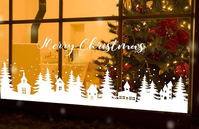 Christmas Stencils for Window Glass Large Christmas Village Stencil for Wood - Image 6