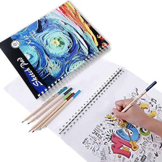 conda 9"x12" Sketch Book, 100 Sheets, Spiral Bound Artist Sketch Pad, Durable - Image 8