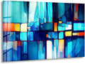 My Photostation.com 35.5Wx30H'' Blue Vibrant Stained Glass Wall ArtTempered by MyPhotostation