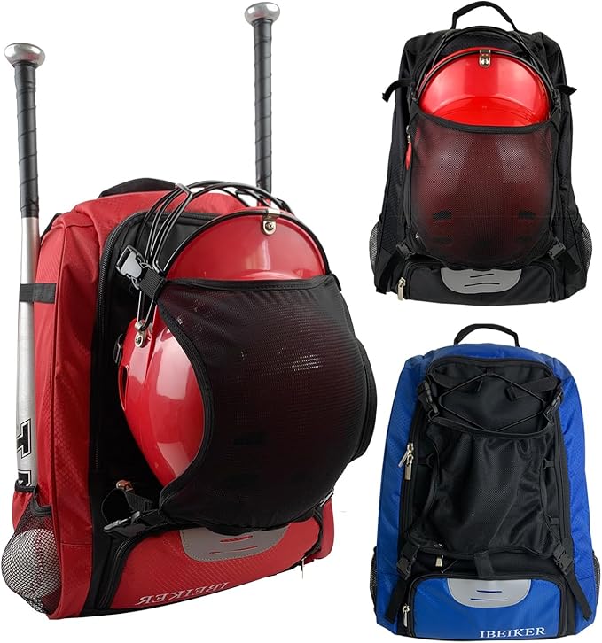 Baseball Backpack for Adult and Youth,Large Capacity Bat Bag,For all bats and equipment,T-Ball & Softball Equipment & Gear, Large Main Compartment for Helmet & accessories