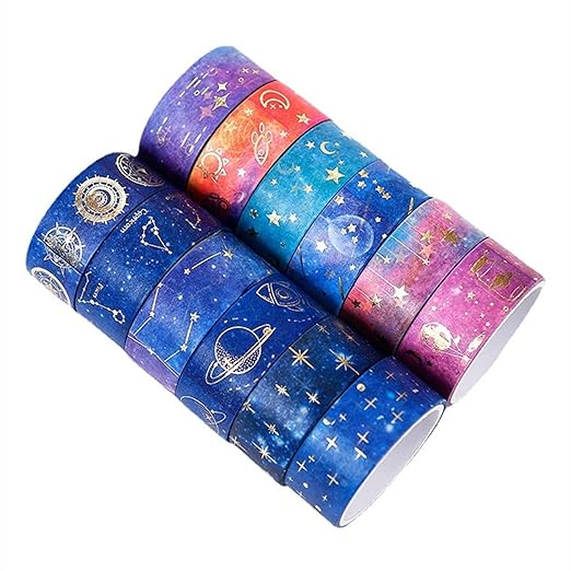 12 Rolls Galaxy Washi Tape Set, Bullet Journal, DIY Crafts, Gift Wrapping - Image 7