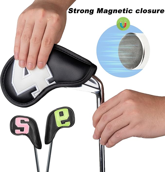Magnetic Golf Head Covers Wedge Golf Club Headcovers Golf Club Head Covers Fits Most Clubs Gift Set, Travel Protection Accessories