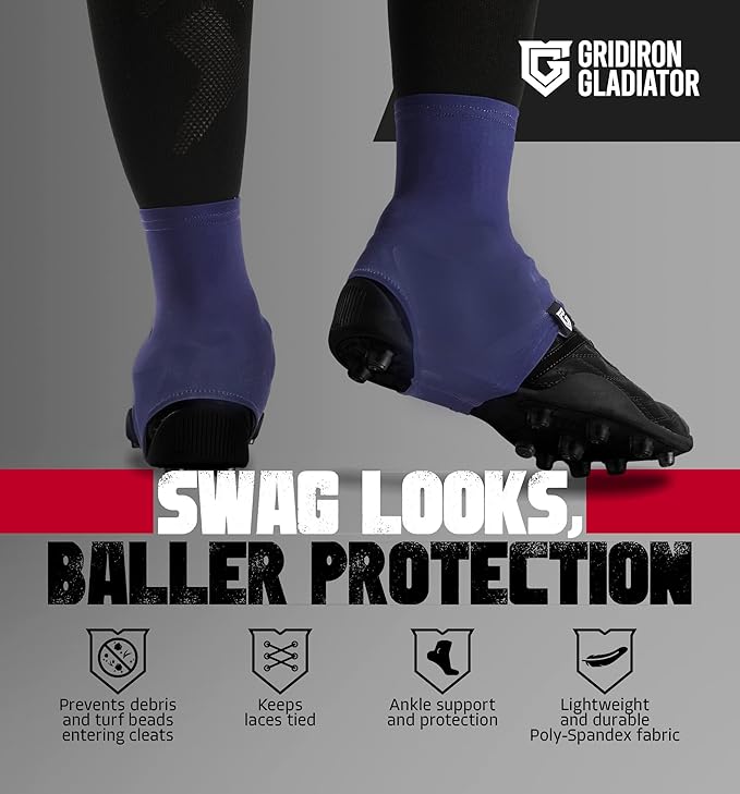 Gridiron Gladiator Cleat Covers - Football Spats - Football Cleat Cover - Cleat Spats for Soccer, Baseball & Softball