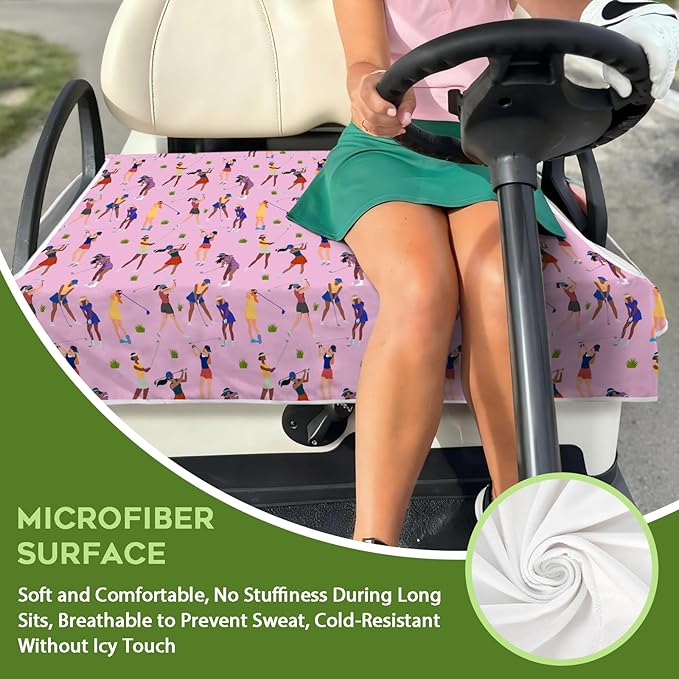 Golf Cart Seat Covers Club Car Golf Cart Accessories for Men Women Golf Carts Seat Towel Blanket 2-Seat Golf Cart Decorations