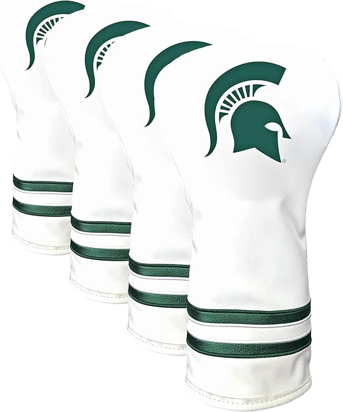 Team Golf NCAA White Vintage Driver Golf Club Headcover, Form Fitting Design, Retro Design