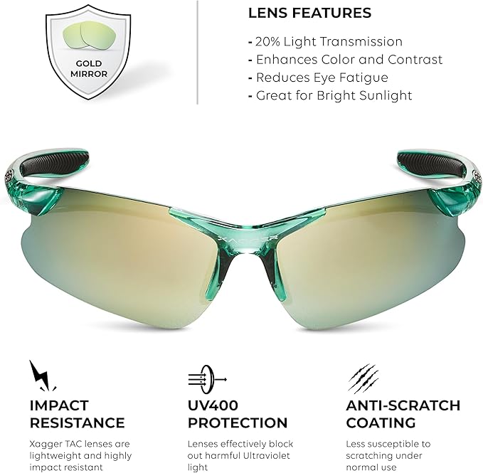 Xagger Kids Youth Polarized Sports Sunglasses for Boys Girls Baseball Softball Glasses TR90 Frame