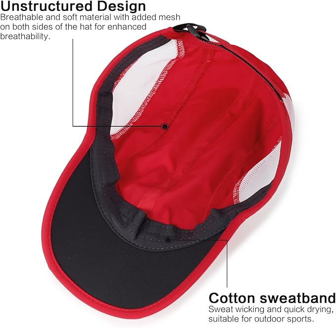 HH HOFNEN Quick Dry Baseball Cap Unstructured Running Cap Water-Resistant UPF 50+ Mesh Golf Sun Hats for Men Women