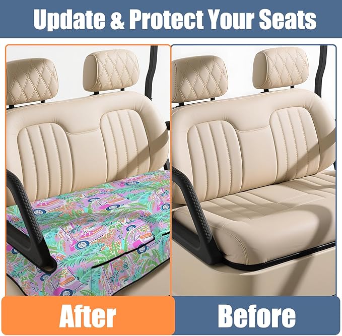 Golf Cart Seat Covers, Golf Cart Seat Towel Blanket for 2-Seat Golf Carts, Breathable Golf Cart Seat Cushions Golf Club Car Accessories 51'' x 31''