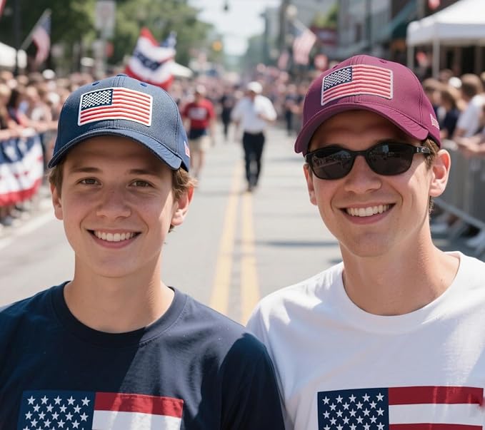 2-Pack USA Flag Hats for Men Baseball American Flag Hats for Men USA Cap USA Tactical Washed for Women