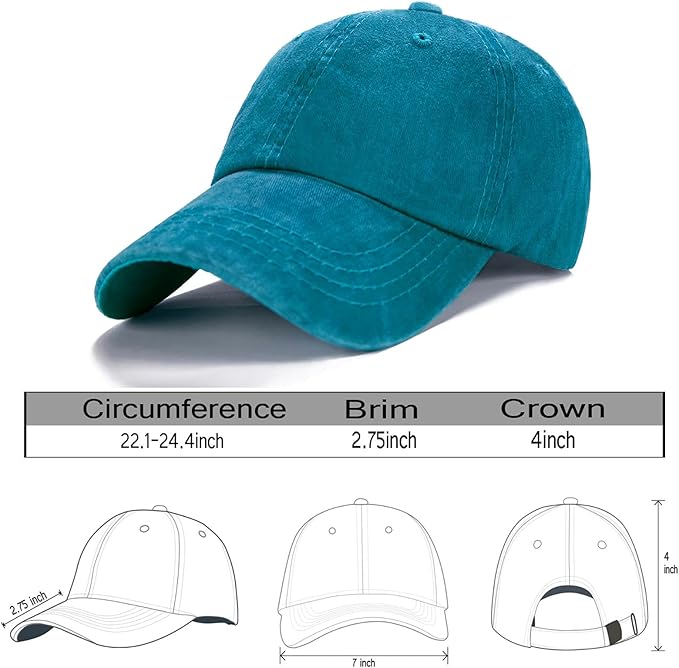Edoneery Men Women Baseball Cap-Low Profile Adjustable Washed Cotton Golf Dad Hat