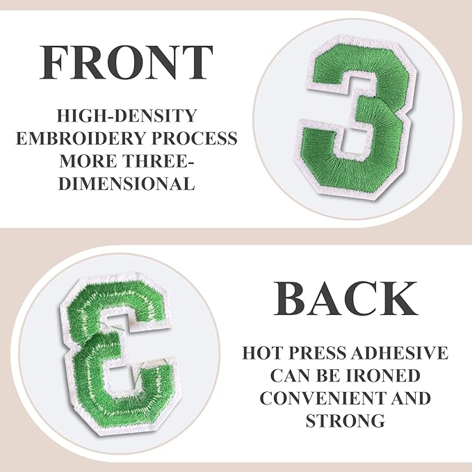 Number Iron On Patches, Numbers 0-9 Embroidery Applique Patch, DIY Decorative - Image 3