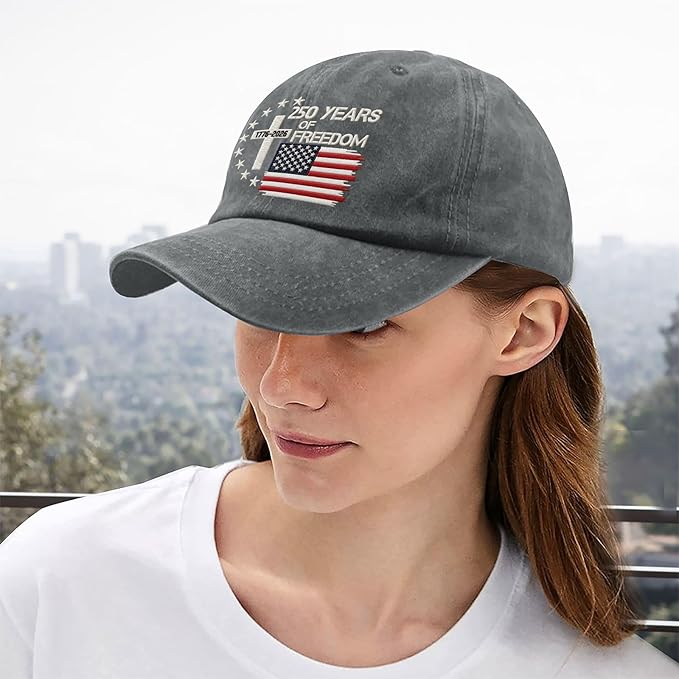 US 250th Anniversary Hat, Patriotic Embroidered Cap, 1776-2026 Freedom Celebration, 250 Years American History Gift Patriots
