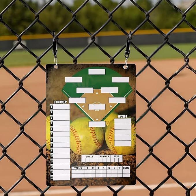 Freetoes Magnetic Baseball Clipboard for Coaches,Dry Erase Softball Baseball Lineup Board for Dugout,Baseball Scoreboard with 60 Lineup Cards Baseball Equipment Accessories for Baseball Coach Gifts