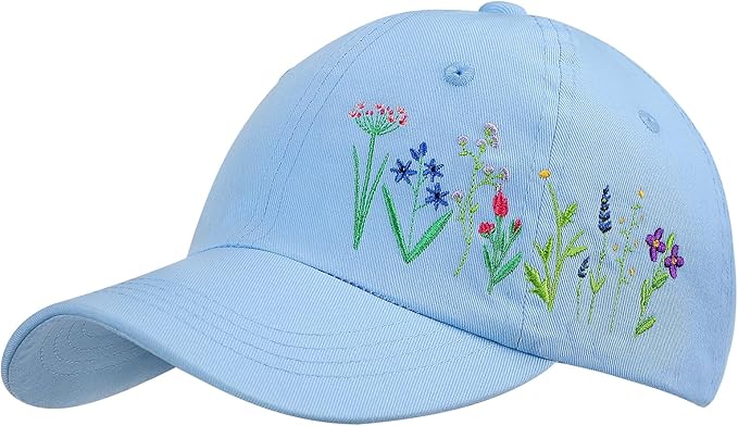Biggun Trendy Embroidered Baseball Cap for Girls Women Men - Adjustable Soft Breathable Hats for Casual Wear
