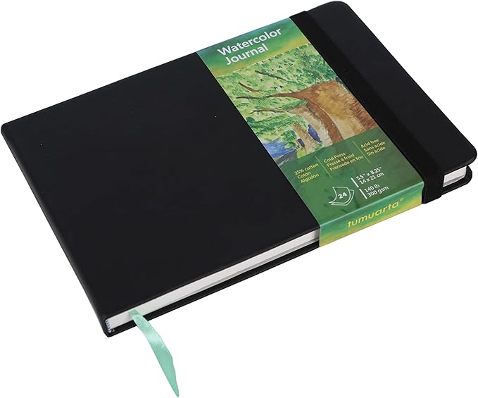 tumuarta Watercolor Journal, 140 LB, 300 GSM, Cotton Paper, Cold Press by tumuarta